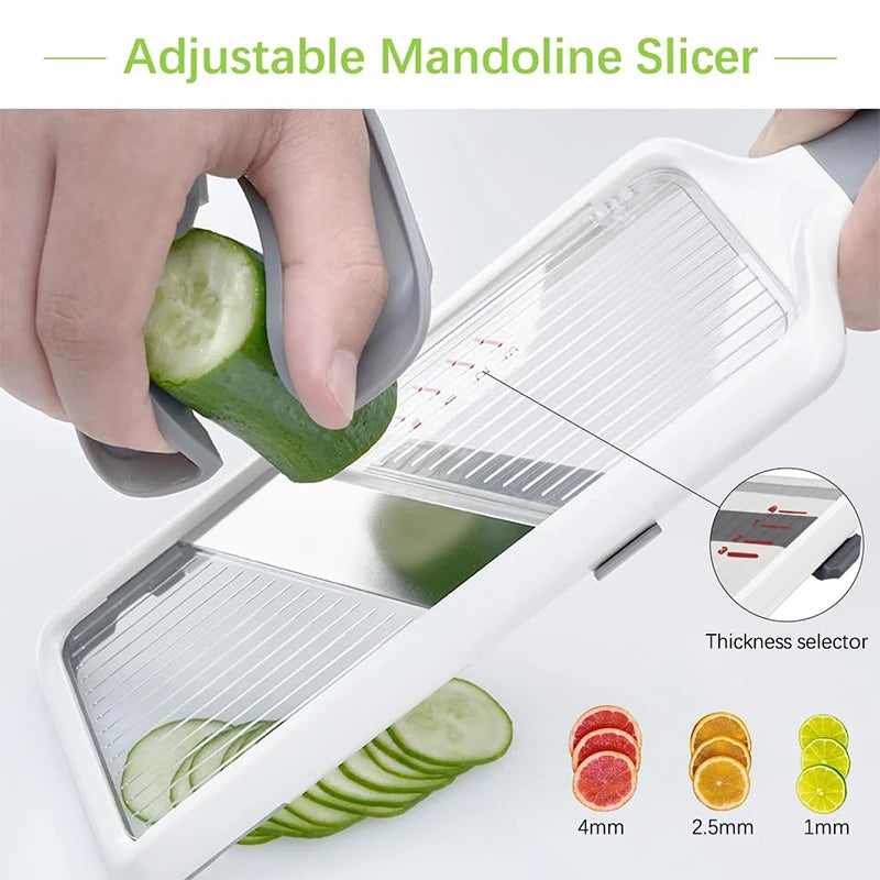 Mandolin slicer for cucumber salad